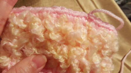 Crocheted Wrist Corsage for American Girl Doll - in process