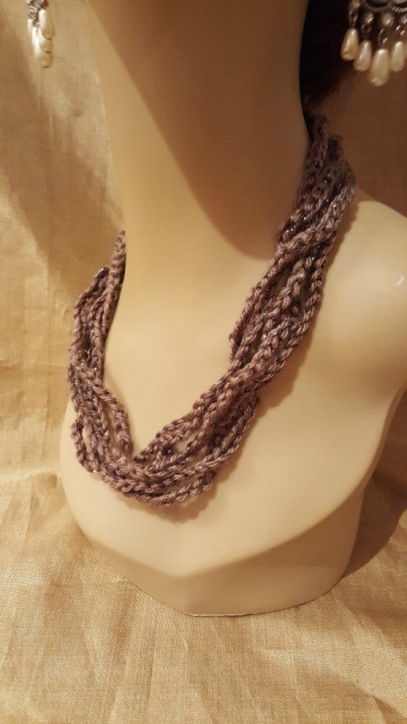 Easy Peasy Crocheted Chain Necklace