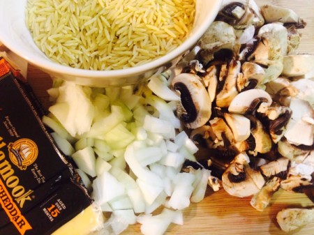 Mushroom and Cheese Orzo Risotto