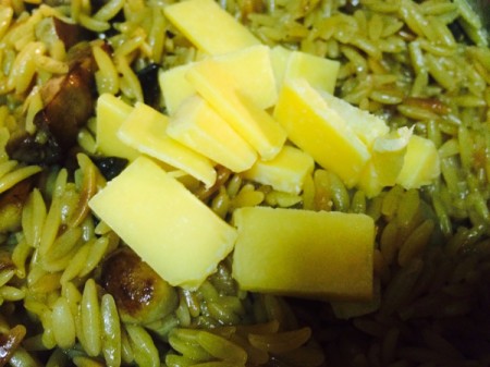 Mushroom and Cheese Orzo Risotto