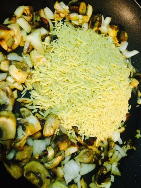 Mushroom and Cheese Orzo Risotto