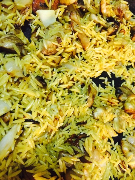 Mushroom and Cheese Orzo Risotto