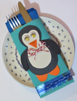 Penguin Knife and Fork Envelope