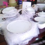 white china with small floral design