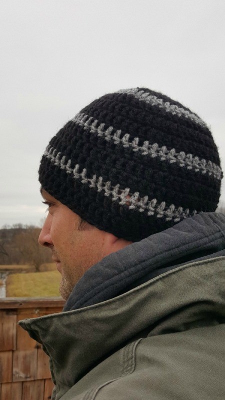 Men's Crocheted Skull-Cap