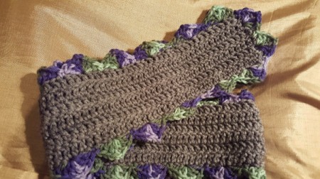 Scalloped Children's Crochet Scarf - finished scarf