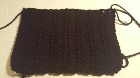 Crochet Men's Fingerless Gloves - Repeat last step 13 times more, for a total of 15 rows.