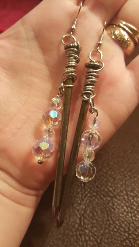 Steampunk Nail Earrings