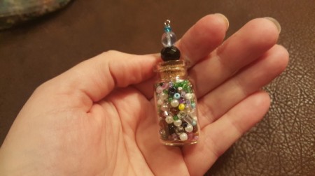 Message in a Bottle Pendant -  headpin set in cork