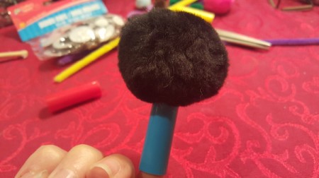Marker Cap Finger Puppets - large pom pom