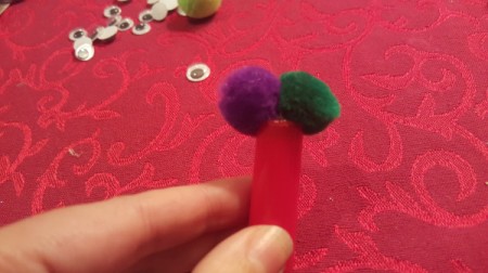 Marker Cap Finger Puppets - adding pom moms