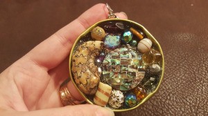 Recycled Jar Lid Statement Pendant