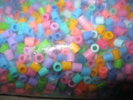 Melted Perler Beads - beads in bag prior to melting