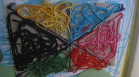 finished triangle painting