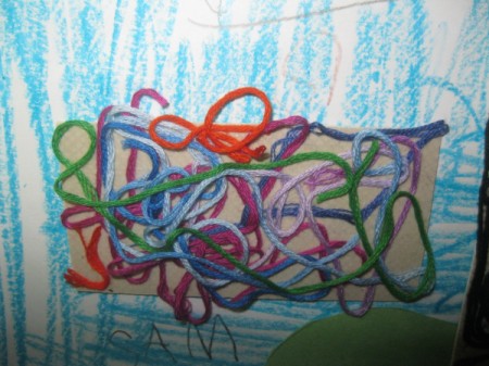 random yarn painting finished