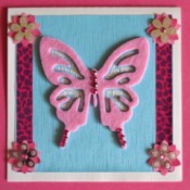 pink and butterfly themed birthday card