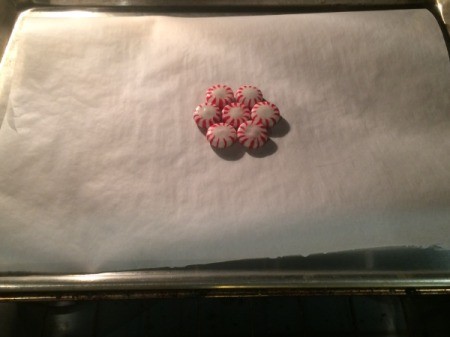 Peppermint Candy Bowls - return to oven to soften
