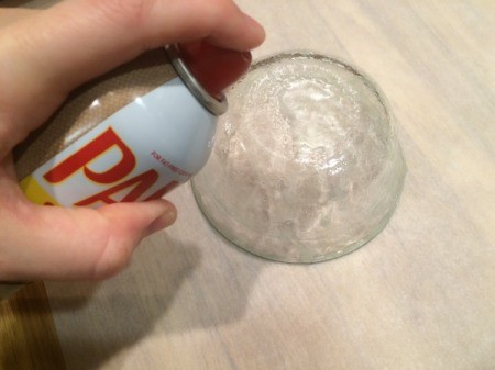 Peppermint Candy Bowls - spray bottom of bowl with cooking spray