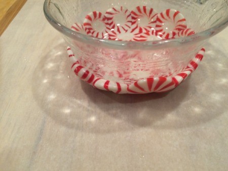 Peppermint Candy Bowls - invert bowl right side up