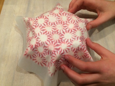 Peppermint Candy Bowls - pinch excess candy creating triangle   crimped side