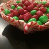 Peppermint Candy Bowls - edge view of larger crimped bowl