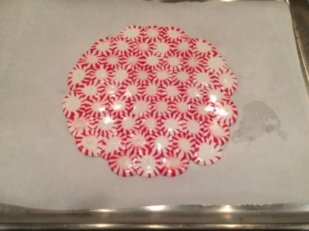 Peppermint Candy Bowls - melded larger candy sheet