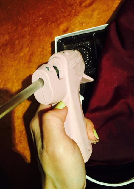 Chocolate Box Jewelry Display - put a couple of small dabs of glue in the first space