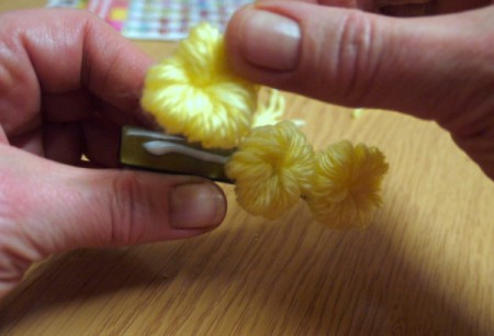 Yarn Flower Hair Clip