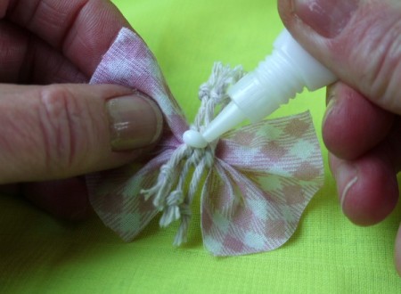 Shabby Chic Gift Tag - adding glue for embellishment