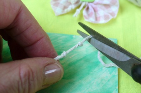 Shabby Chic Gift Tag - trim knot sting to fit the tag