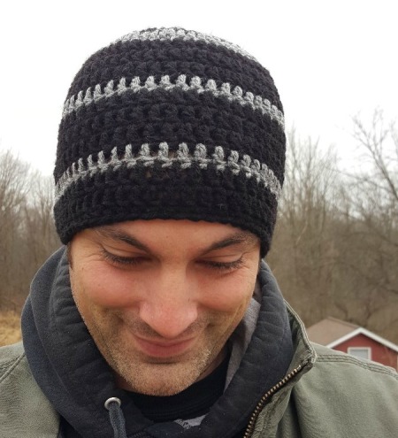 Men's Crocheted Skull-Cap