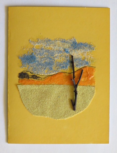 Desert Inspired Birthday Card - twig tree glued on