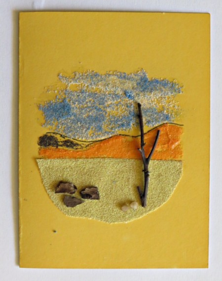 Desert Inspired Birthday Card - small pebbles and bits of bark added