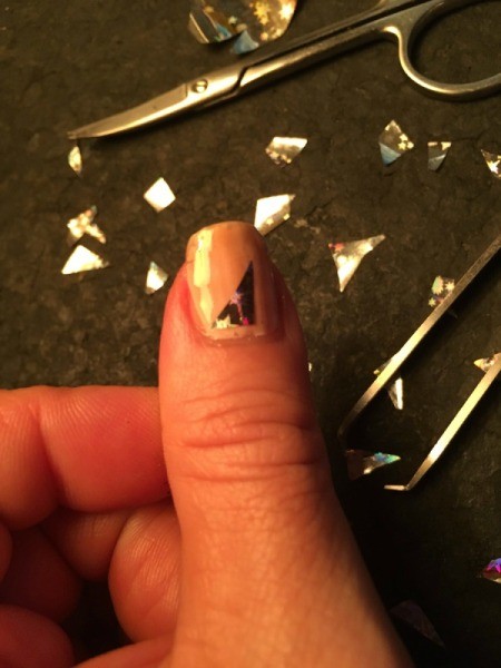 Broken Glass Geometric Nail Art