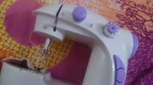 closeup of mini sewing machine