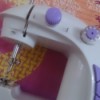closeup of mini sewing machine