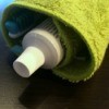 Washcloth Travel Toothbrush  Holder - with toothpaste tube showing