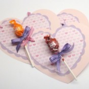 Lollipop Heart Cards - heart shaped cards with lollipops on front