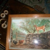Fabric Tape Mat for Paintings or Photos - painting in frame after adding tape