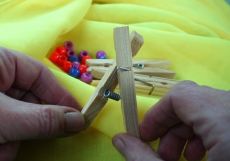 Beaded Necklace Using Clothespin Springs