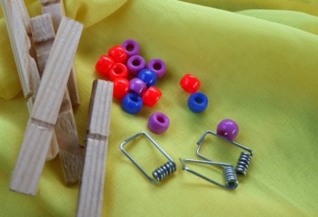 Beaded Necklace Using Clothespin Springs
