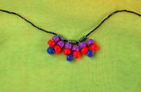 Beaded Necklace Using Clothespin Springs