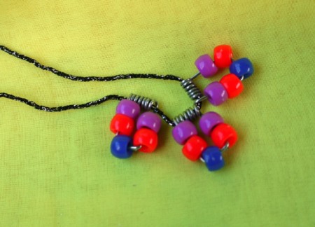 Beaded Necklace Using Clothespin Springs
