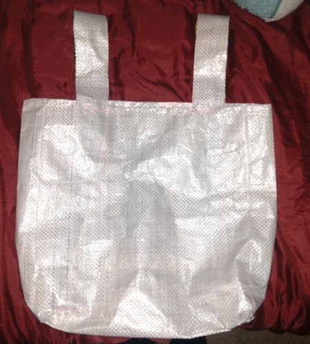 finished tote bag with handles sewn on