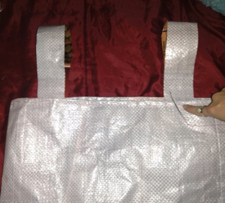 sew both handles onto the tote