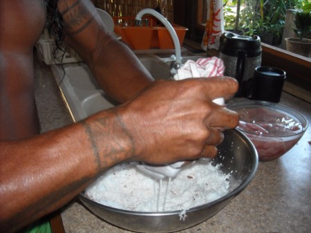 Making Fresh Coconut Milk