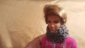 Crochet Cowl for a Ken Doll - Ken wearing a cowl scarf