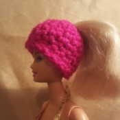 Crochet Ponytail Hat for Barbie Doll