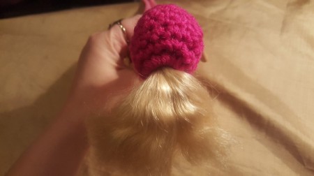 Crochet Ponytail Hat for Barbie Doll