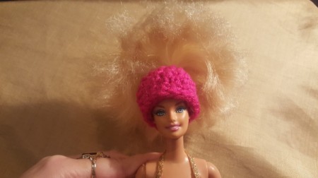 Crochet Ponytail Hat for Barbie Doll